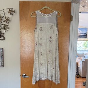 Elegant Cream Embroidered Dress